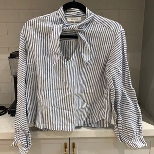 FRAME denim linen blouse